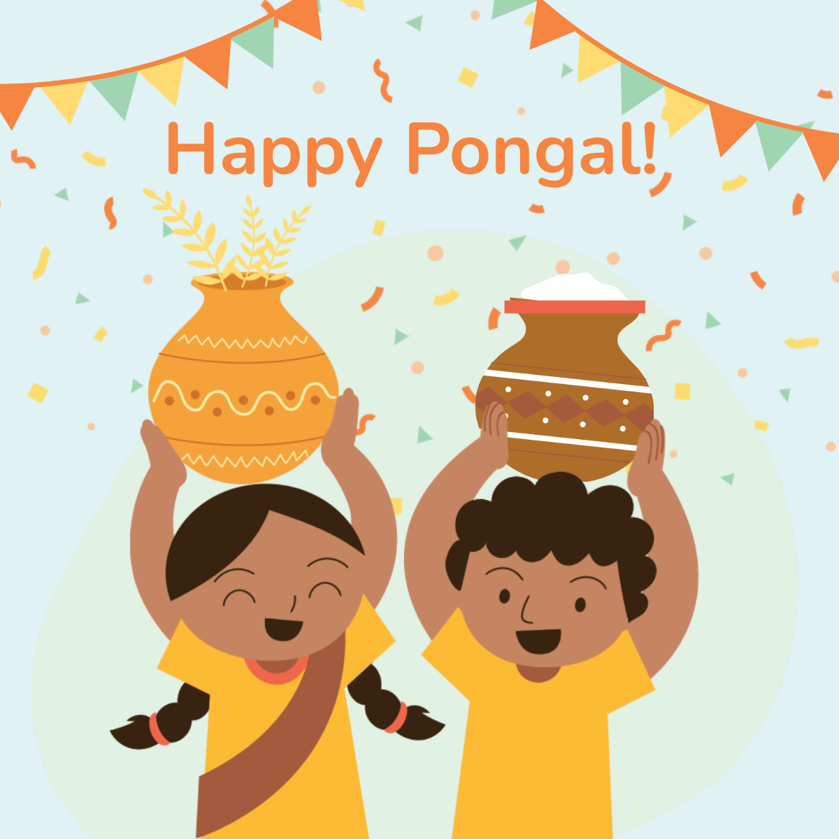 Happy Pongal Illustration Template