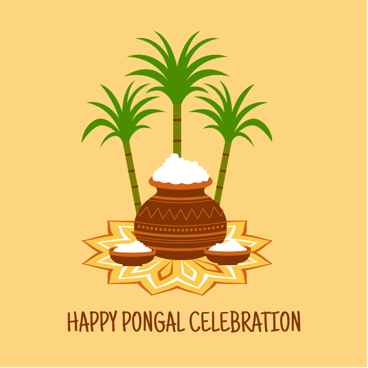 Pongal Celebration Vector Template