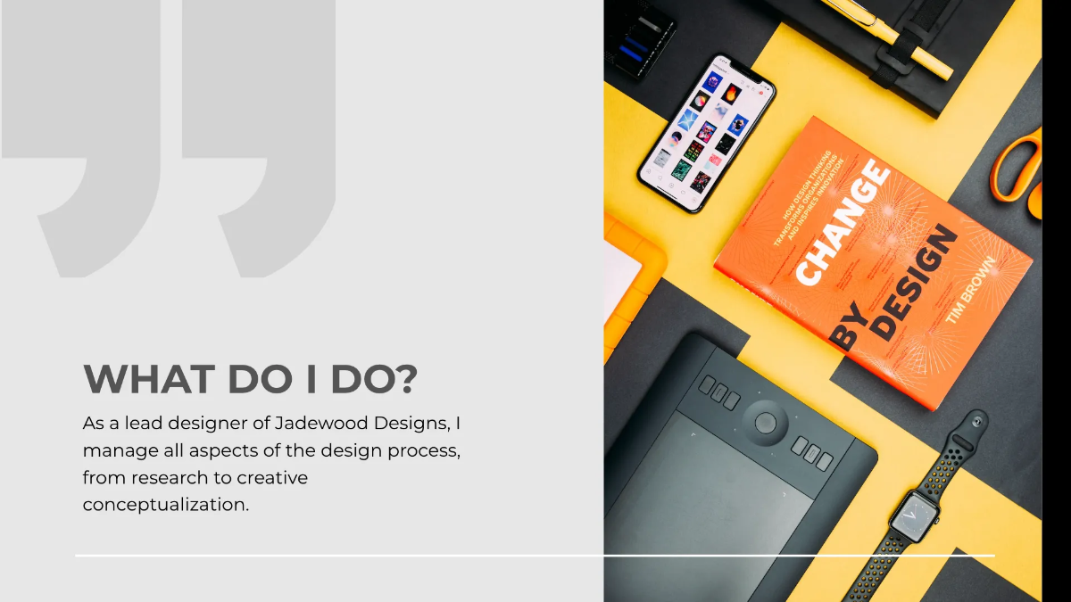 Free Lead Designer Portfolio Presentation Template to Edit Online