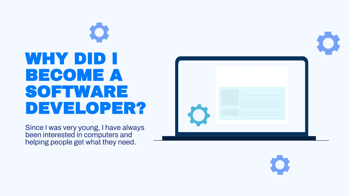 Free Software Developer Portfolio Presentation Template to Edit Online