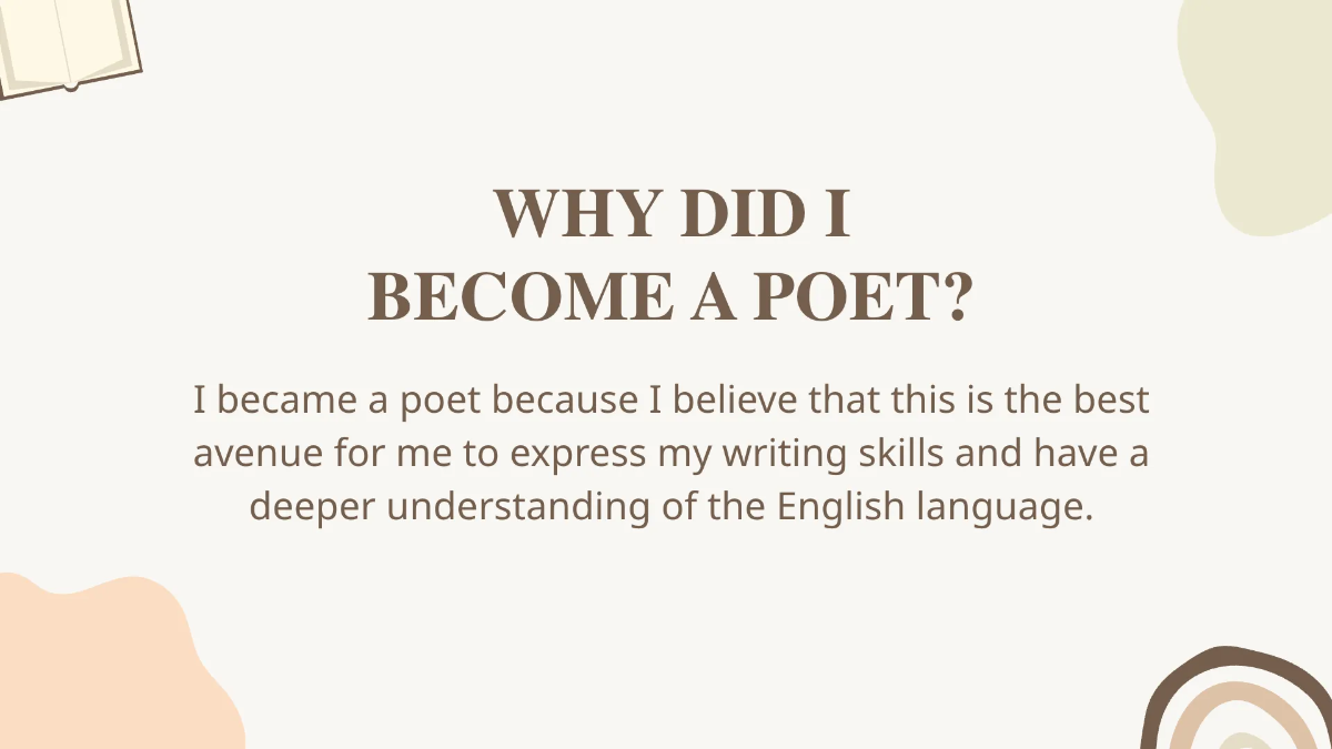 Free Poet Portfolio Presentation Template to Edit Online