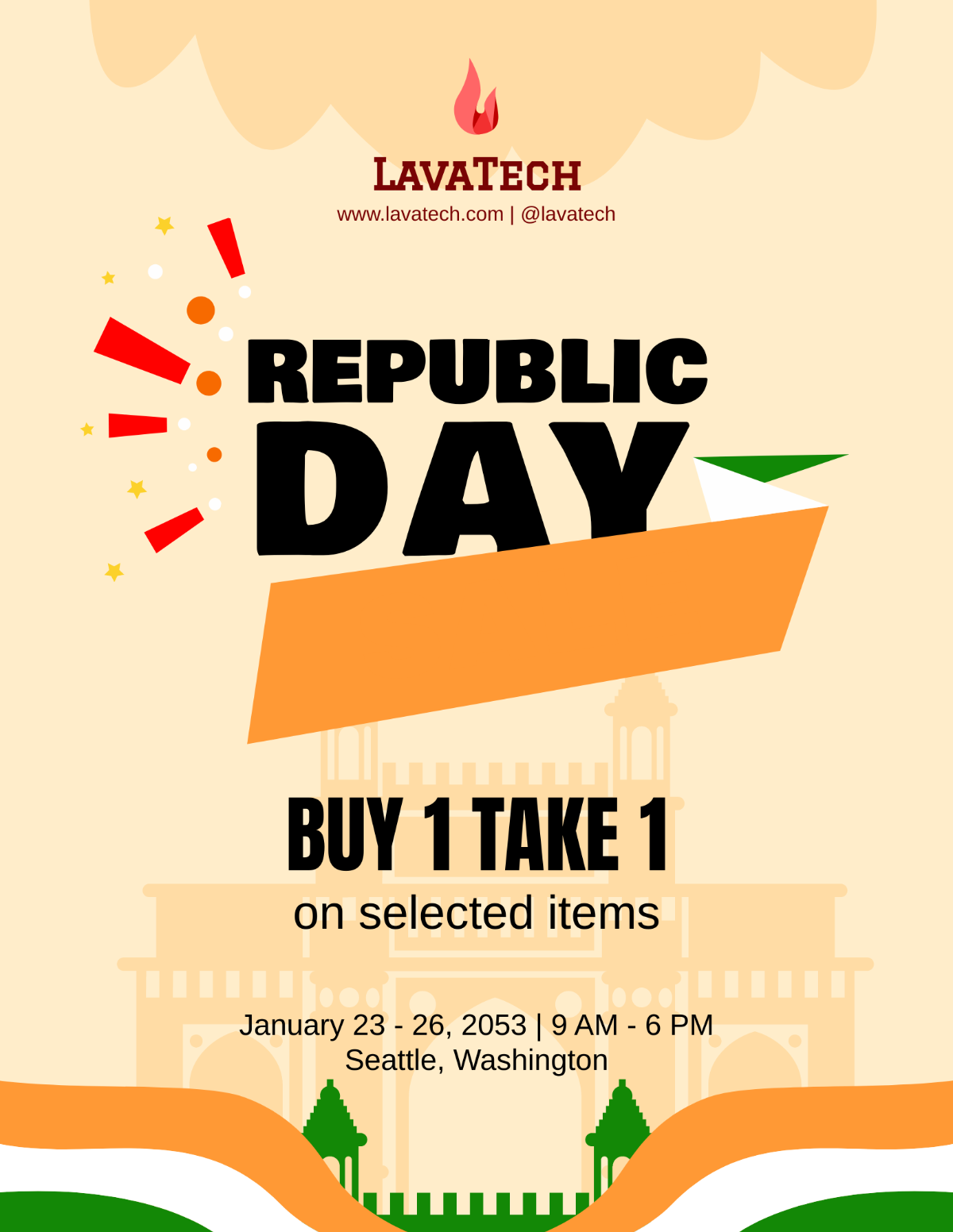 Free Sale Republic Day Flyer Template