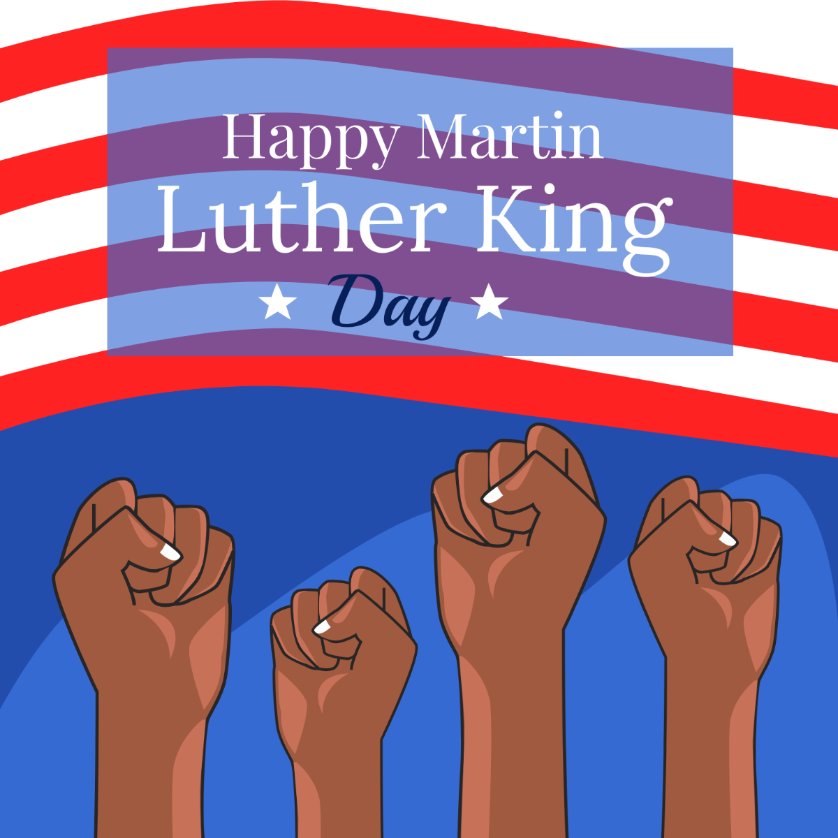 Free Happy Martin Luther King Day Illustration Template