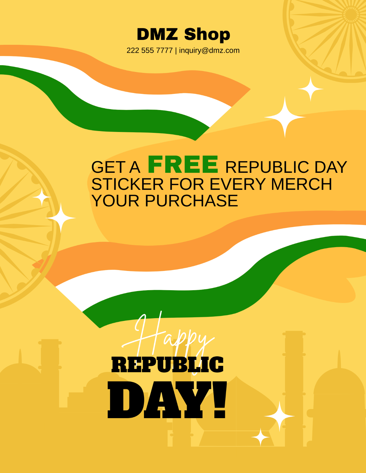Happy Republic Day Flyer Template