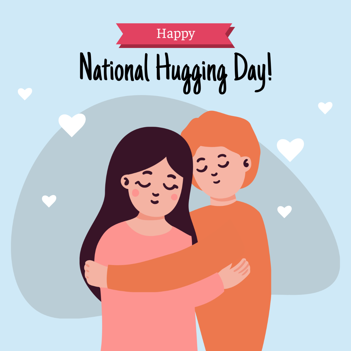 Free National Hugging Day Vector Template