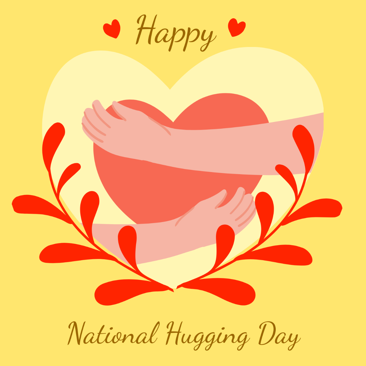 Free Happy National Hugging Day Vector Template