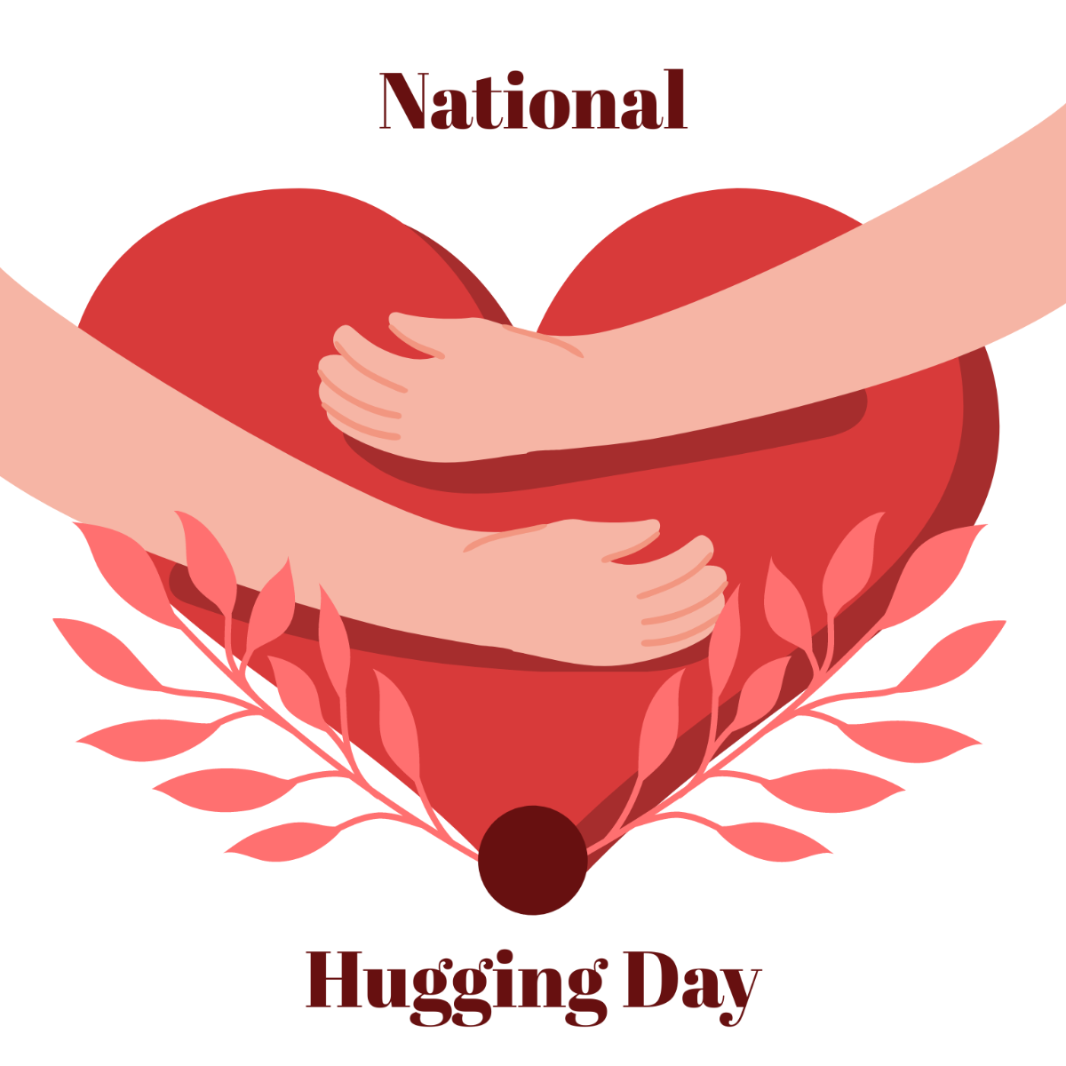 Free National Hugging Day Illustration Template
