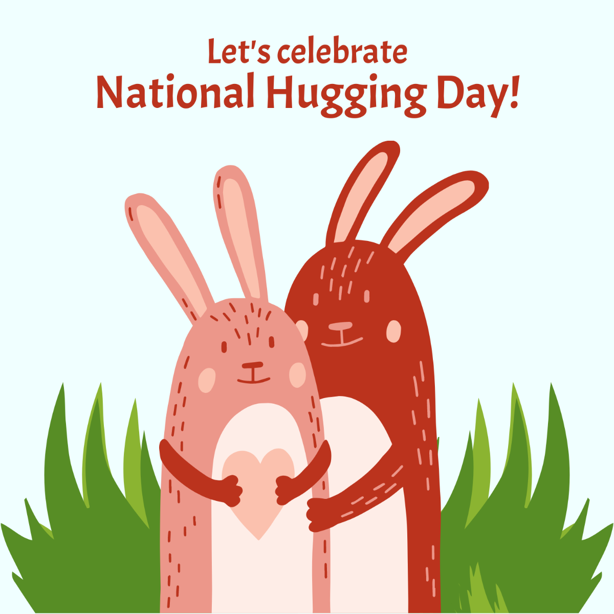 Free National Hugging Day Celebration Vector Template