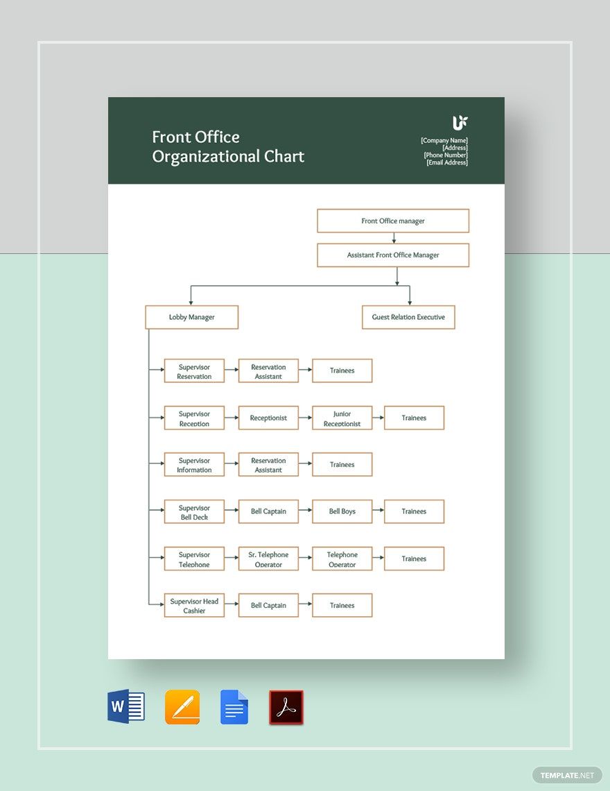 Front Office Organizational Chart Template