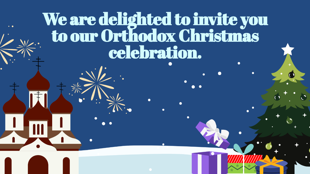 Orthodox Christmas Invitation Background Template