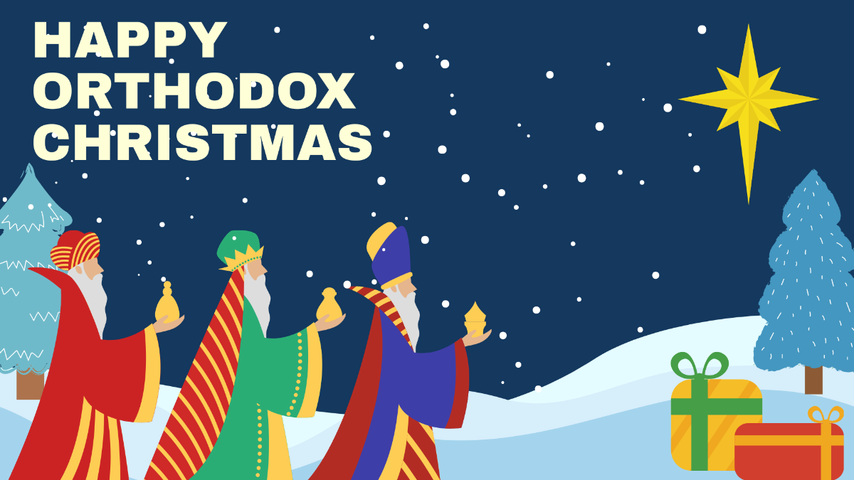Happy Orthodox Christmas Background Template