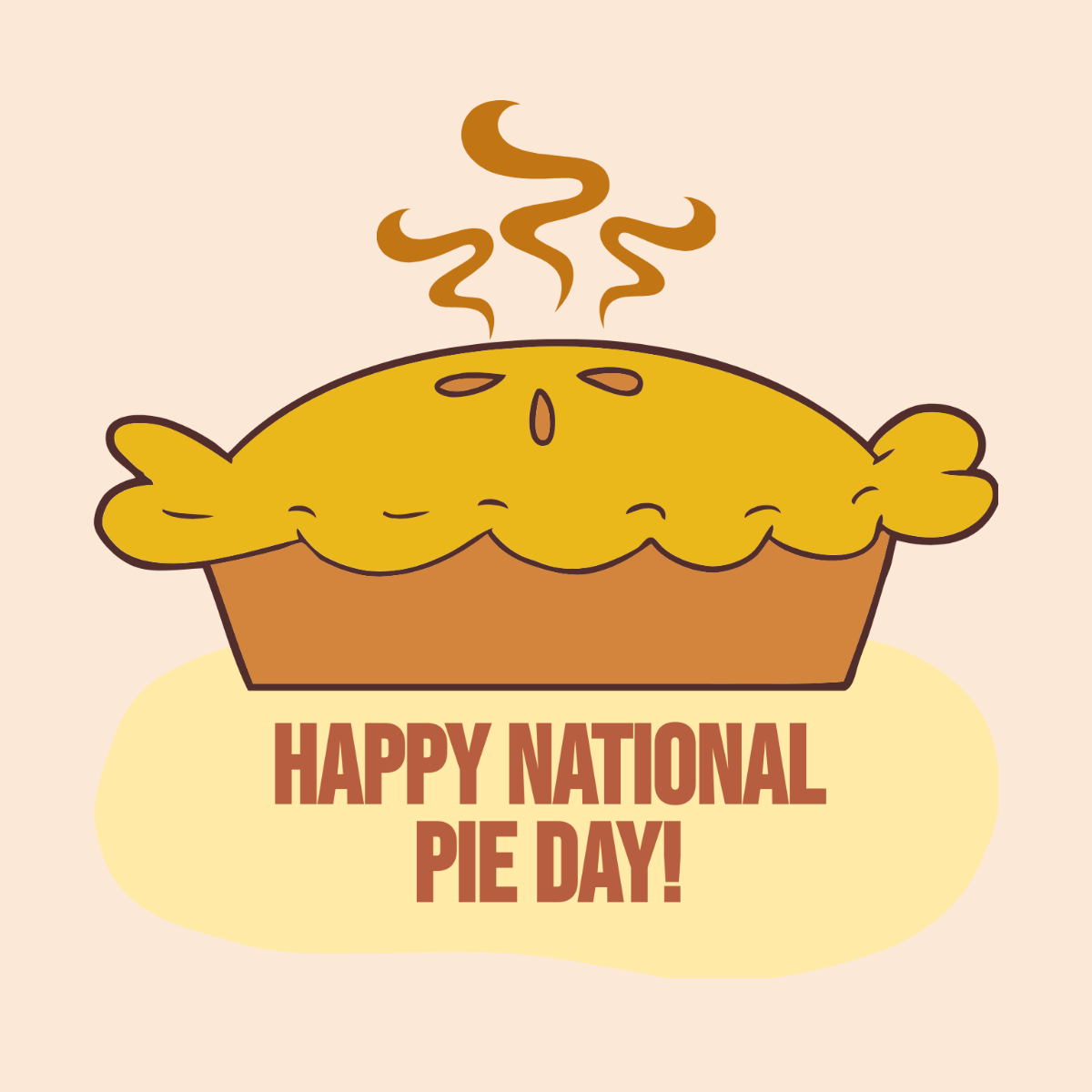 Happy National Pie Day Illustration Template