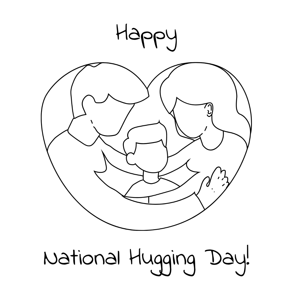 Free National Hugging Day Drawing Vector Template