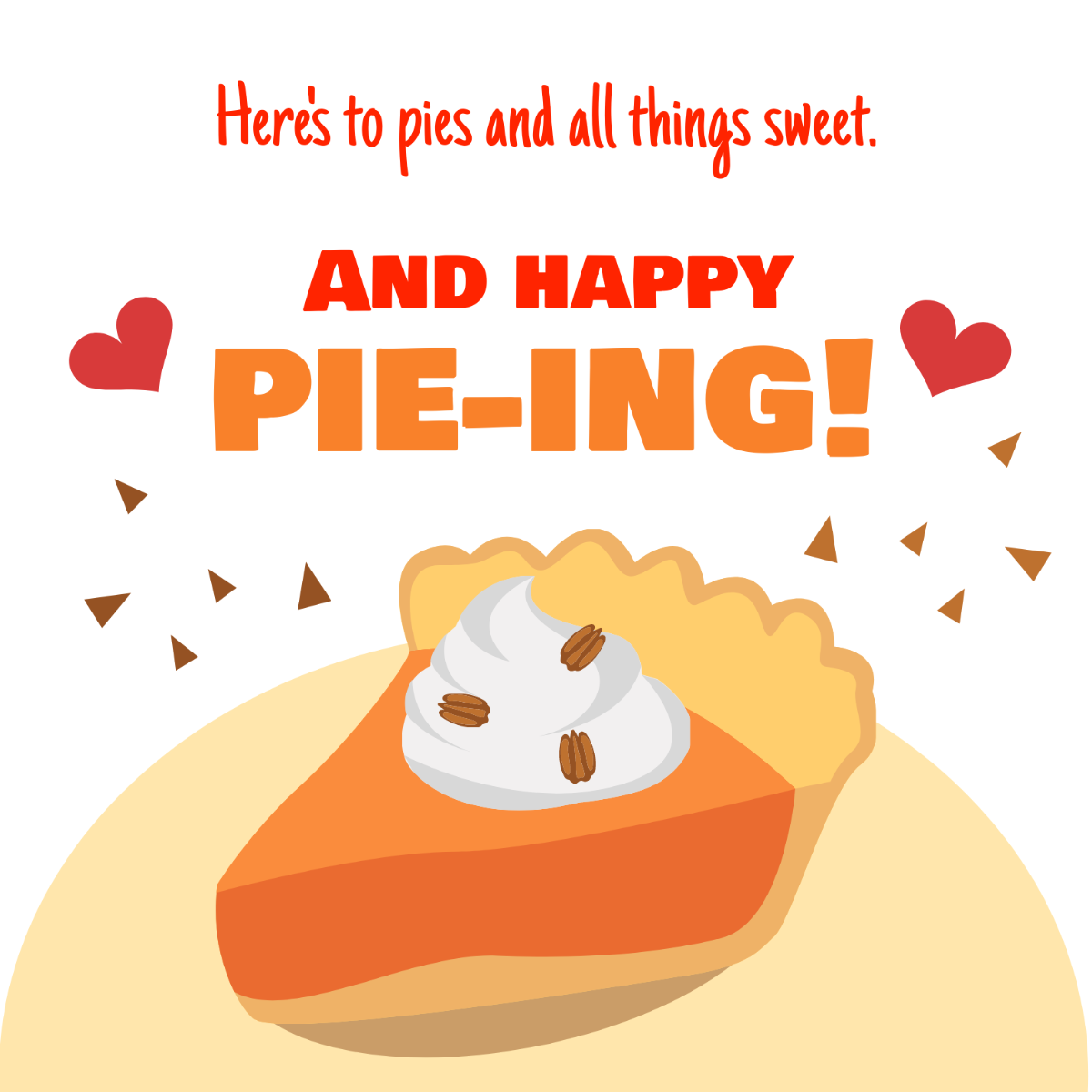 Free National Pie Day Greeting Card Vector Template