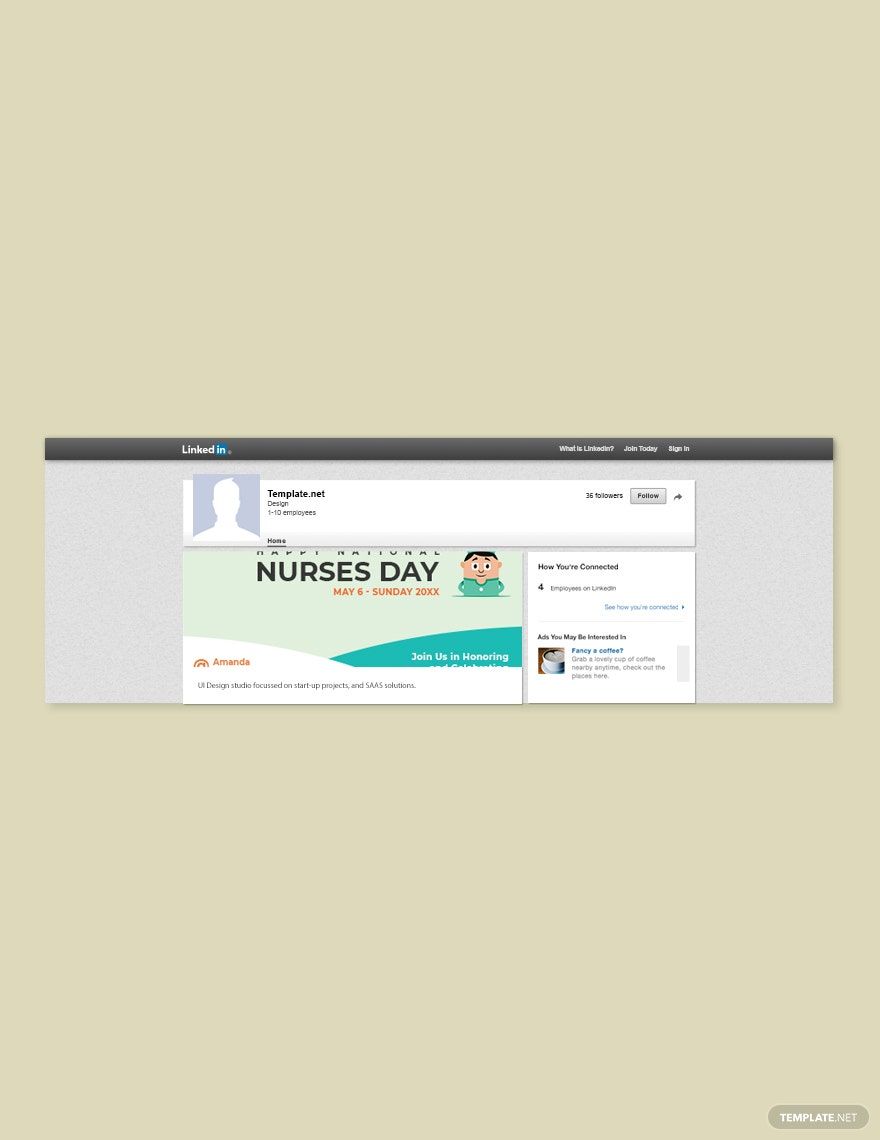 Nurses Day LinkedIn Blog Post Template in PSD