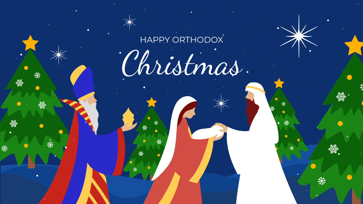 Orthodox Christmas Design Background Template