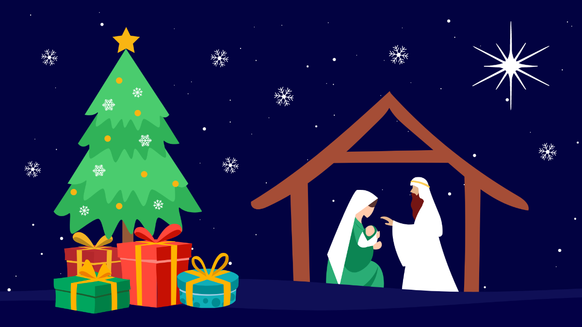 Orthodox Christmas Cartoon Background Template