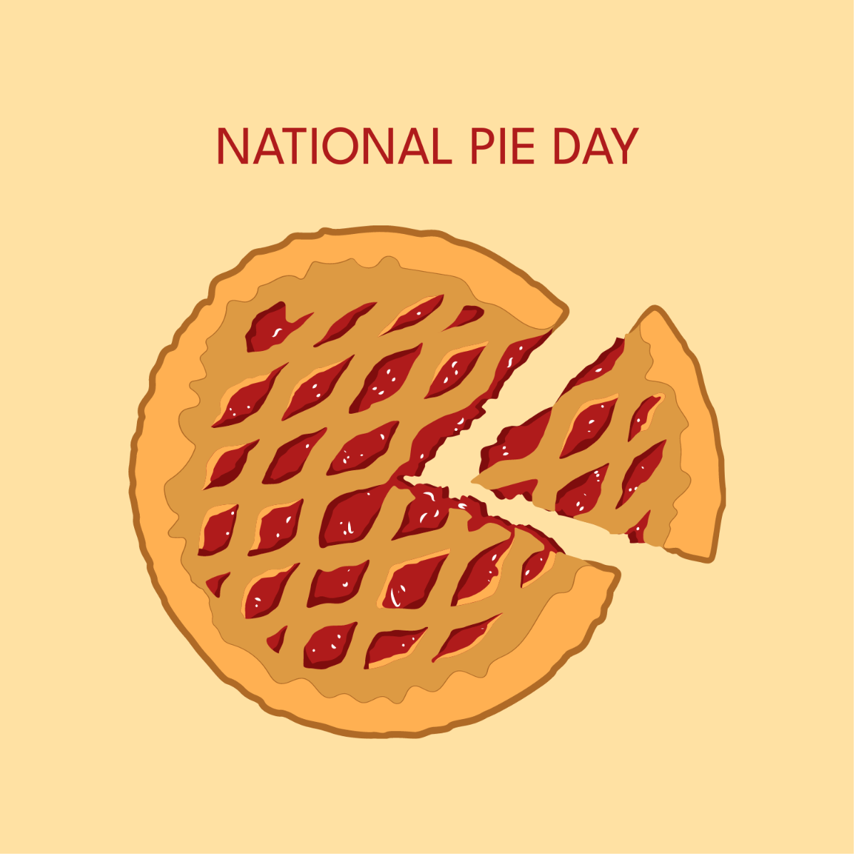 National Pie Day Clipart Vector Template