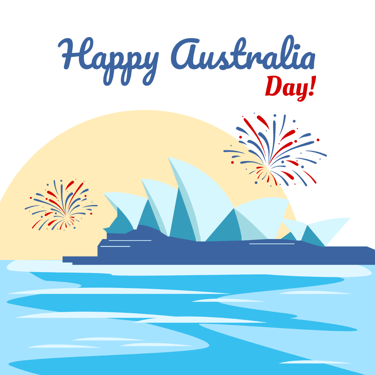 Happy Australia Day Vector Template