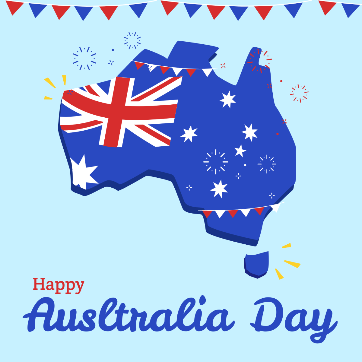 Happy Australia Day Illustration Template