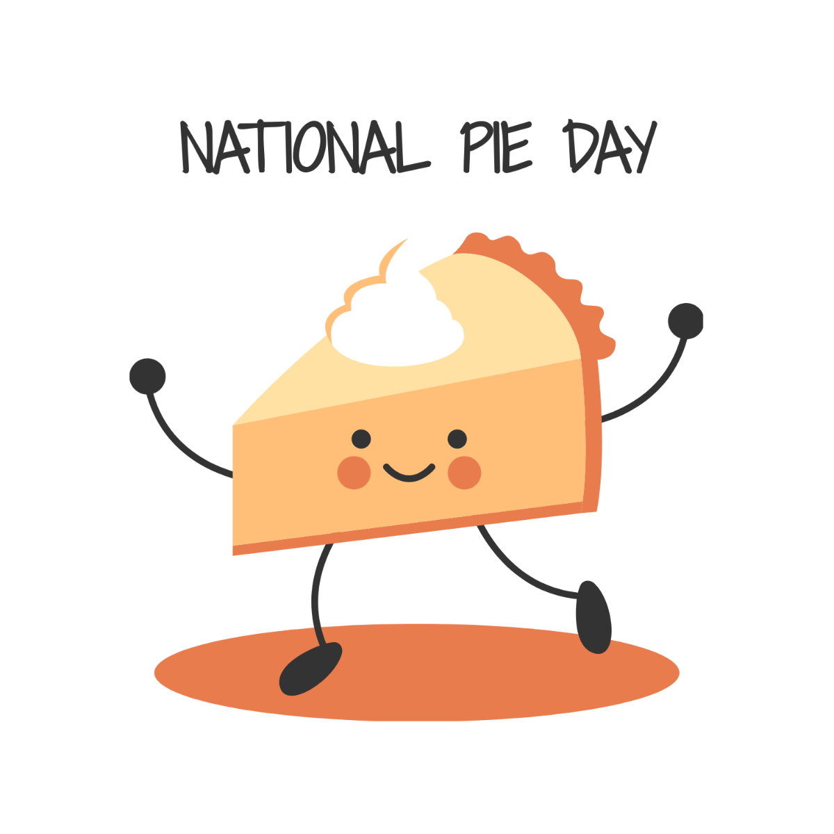 National Pie Day Cartoon Vector Template