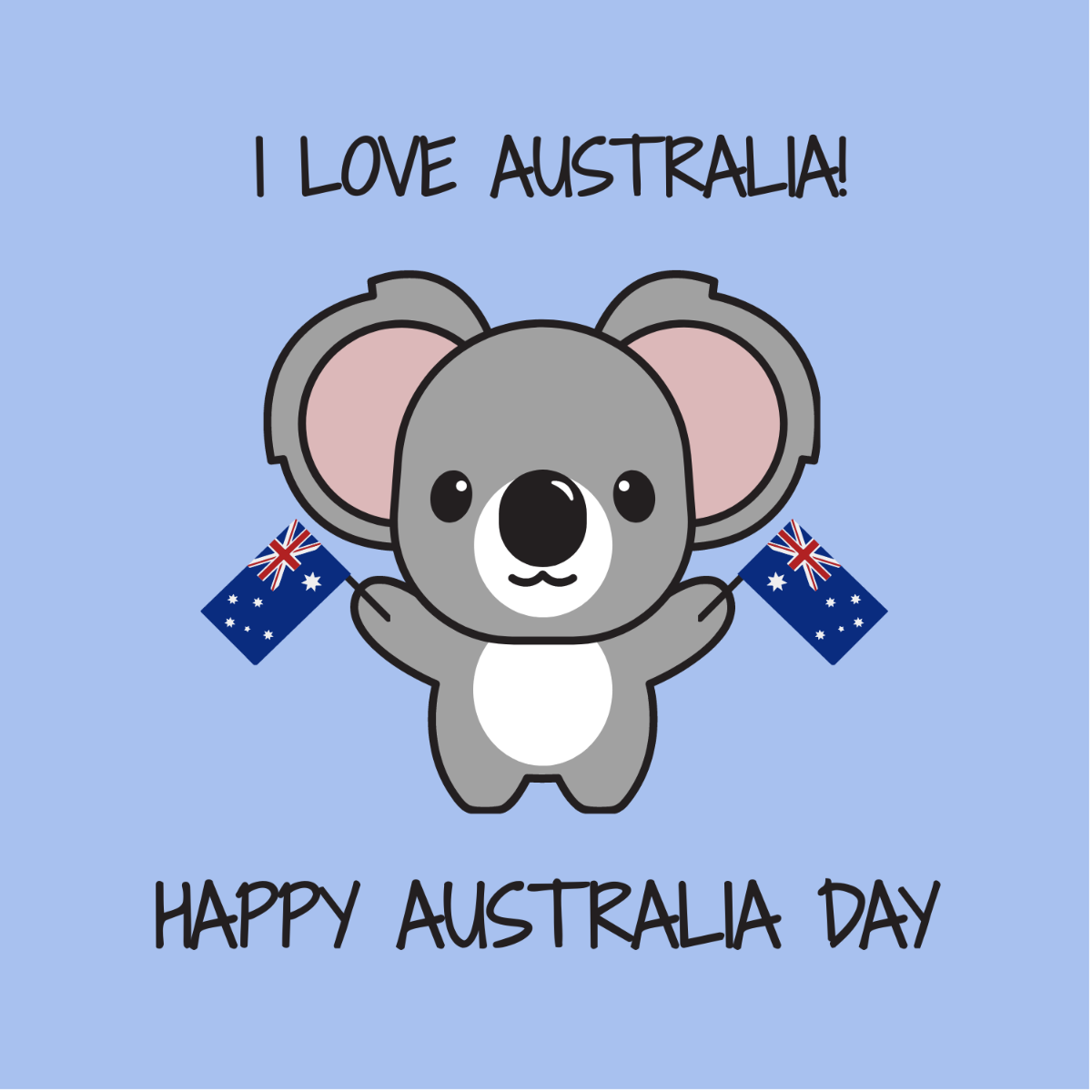 Australia Day Wishes Vector Template