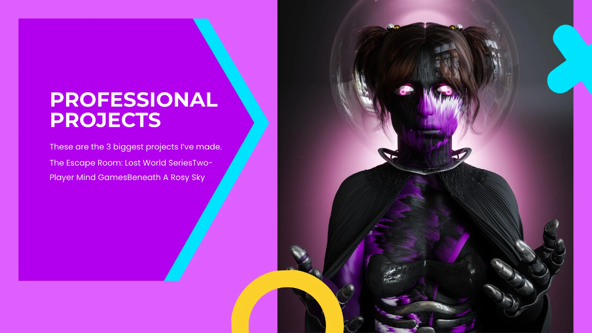 Free Gaming Design Portfolio Presentation Template to Edit Online