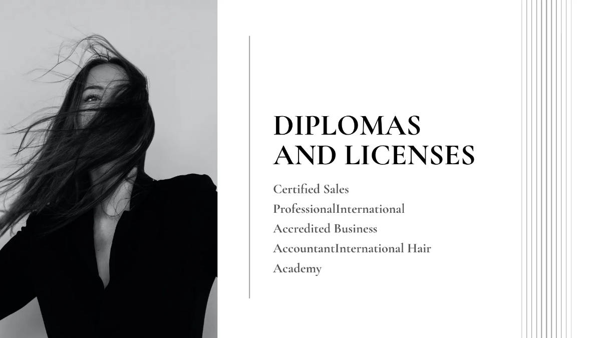 Free Hair Stylist Portfolio Presentation Template to Edit Online