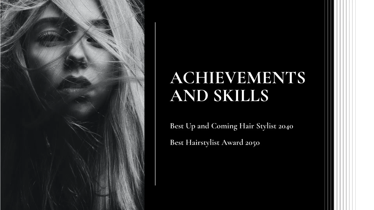 Free Hair Stylist Portfolio Presentation Template to Edit Online