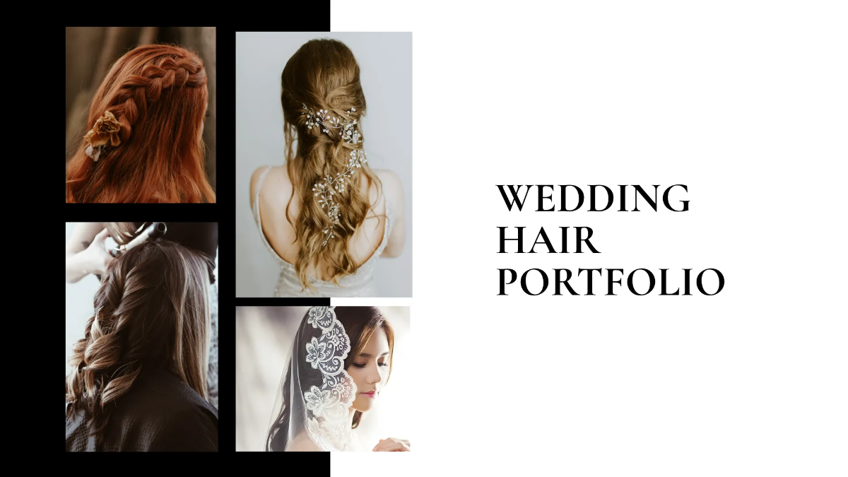 Free Hair Stylist Portfolio Presentation Template to Edit Online