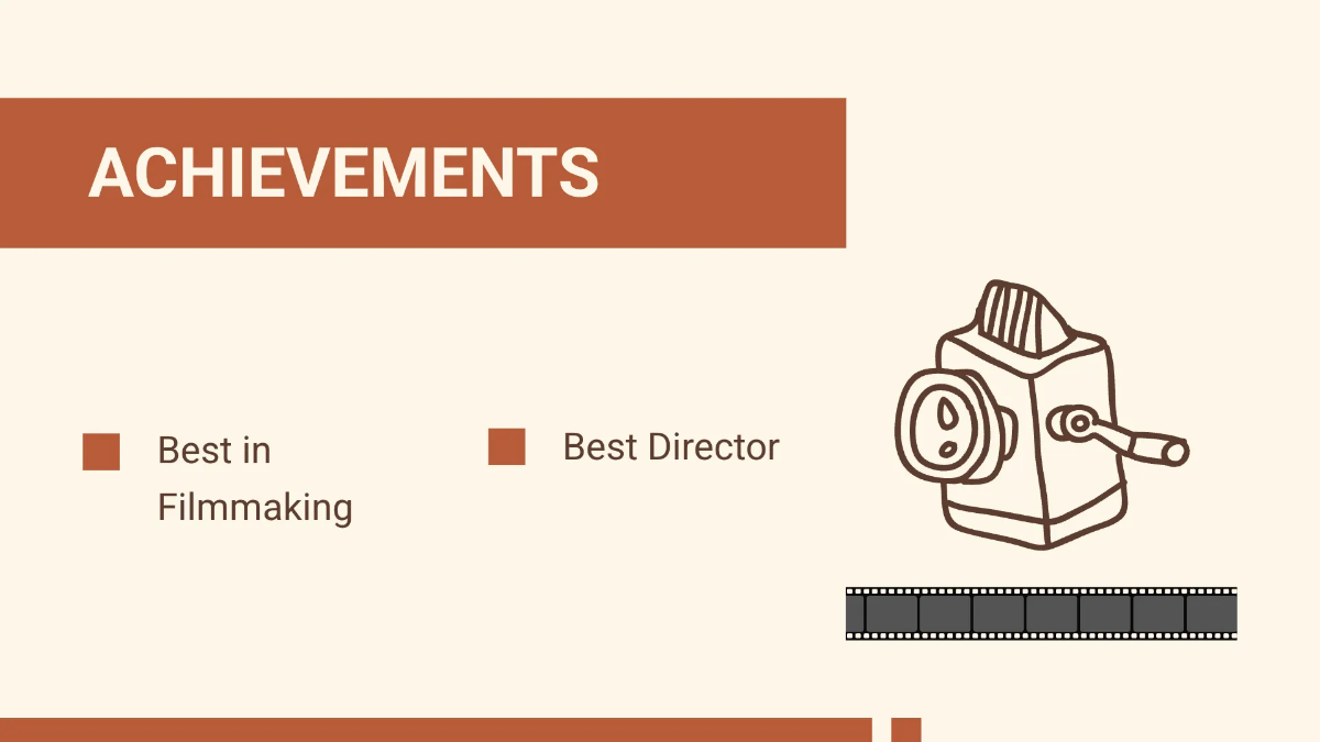 Free Filmmaker Portfolio Presentation Template to Edit Online