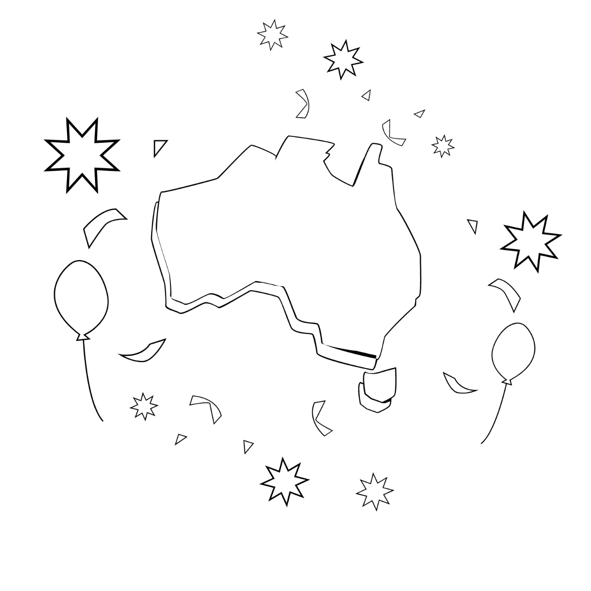 Free Australia Day Drawing Vector Template