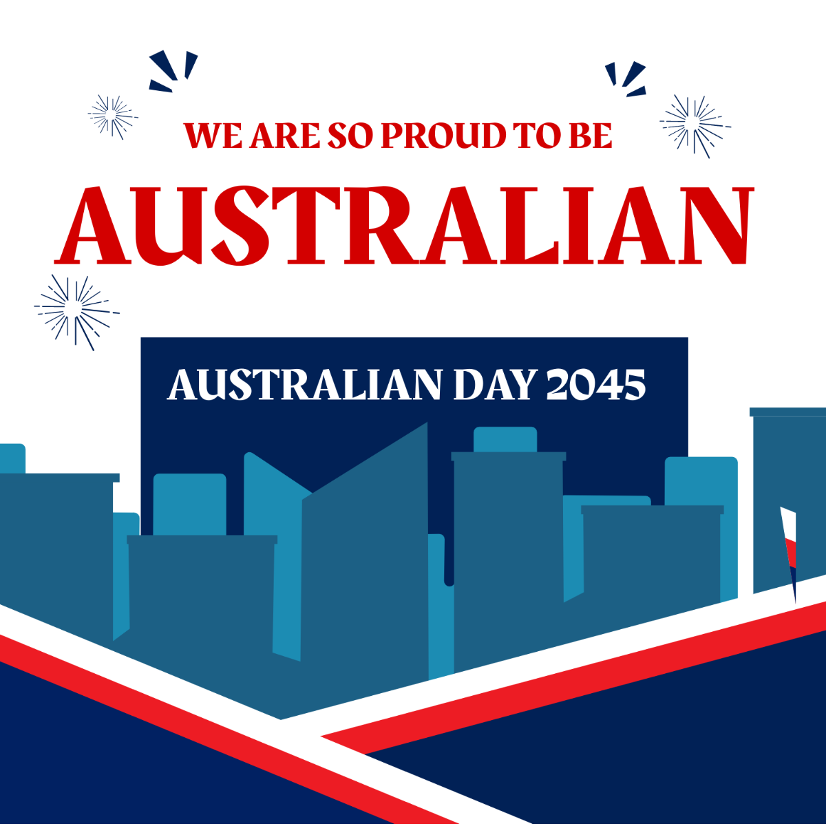 Free Australia Day Greeting Card Vector Template