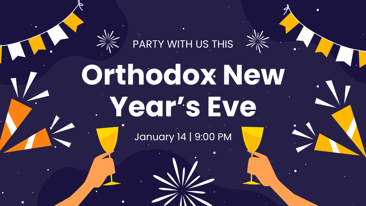 Free Orthodox New Year Invitation Background Template