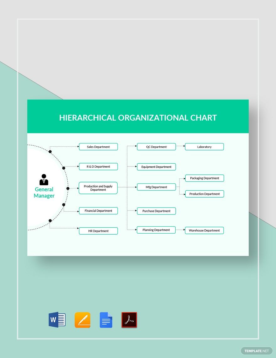 Hierarchical Organizational Chart Template in Word, Google Docs, PDF, Apple Pages