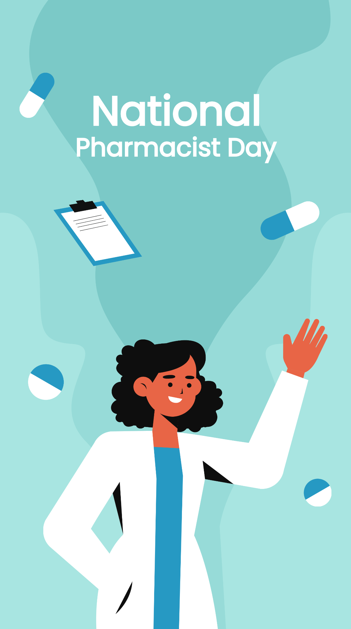 National Pharmacist Day iPhone Background Template
