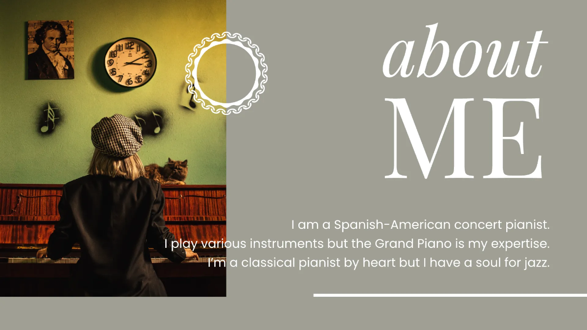 Free Musician Portfolio Presentation Template to Edit Online