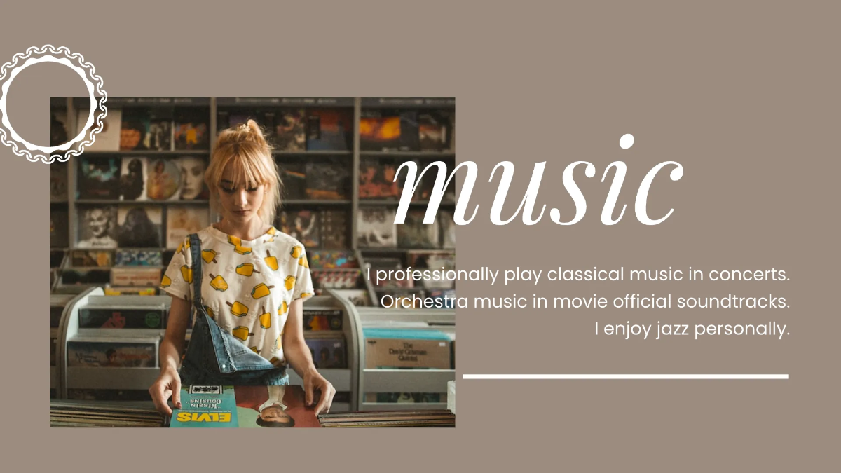 Free Musician Portfolio Presentation Template to Edit Online