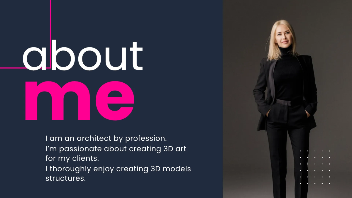 Free 3D Modeling Portfolio Presentation Template to Edit Online