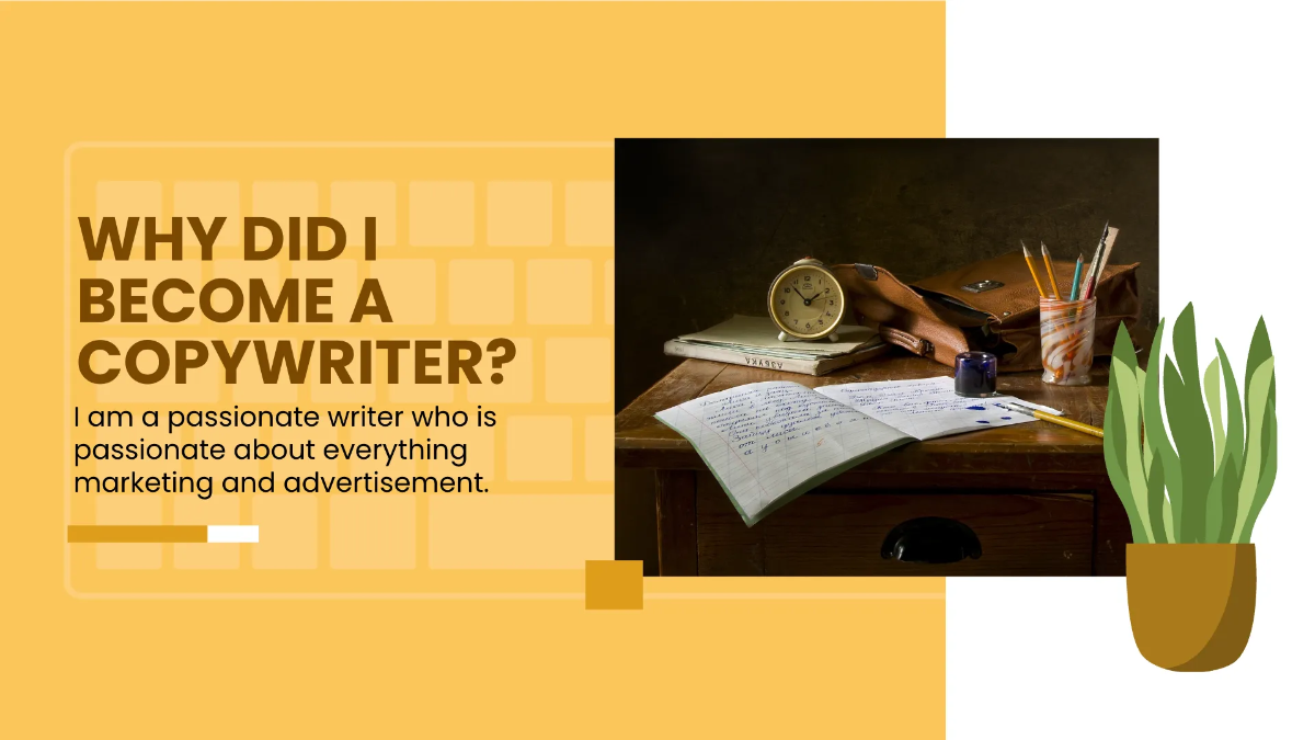 Free Copywriter Portfolio Presentation Template to Edit Online