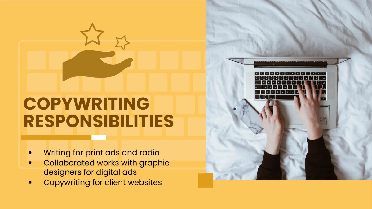 Free Copywriter Portfolio Presentation Template to Edit Online