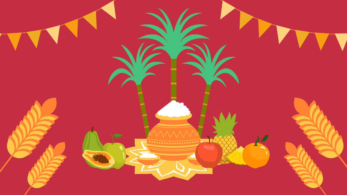 Free Pongal Cartoon Background Template