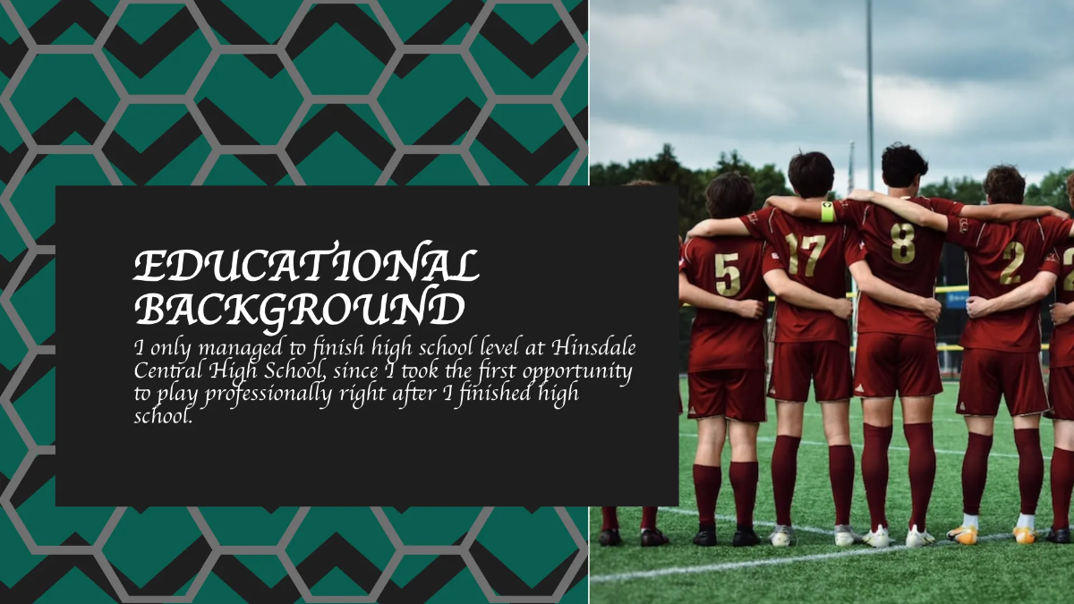 Free Soccer Player Portfolio Presentation Template to Edit Online