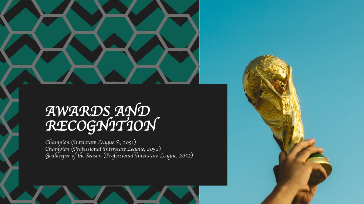 Free Soccer Player Portfolio Presentation Template to Edit Online