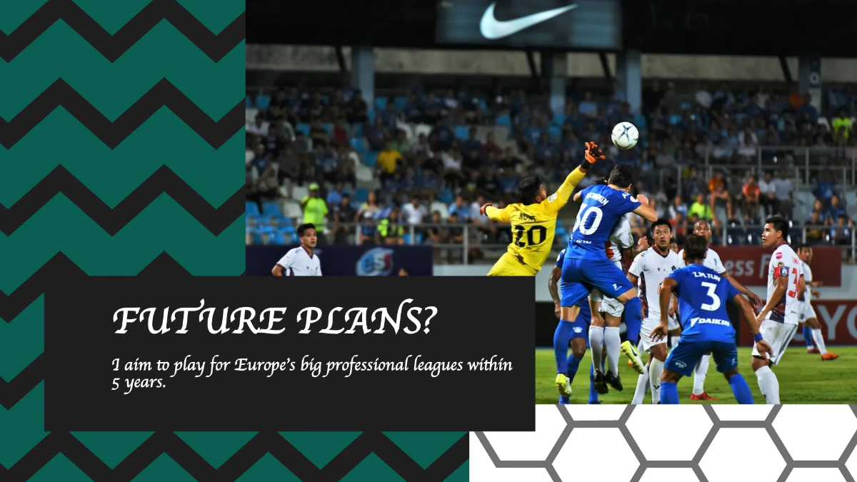 Free Soccer Player Portfolio Presentation Template to Edit Online
