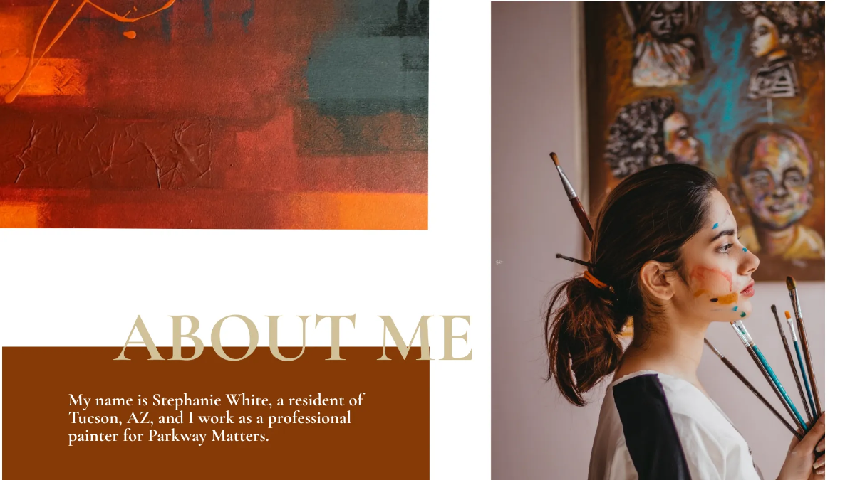 Free Painter Portfolio Presentation Template to Edit Online