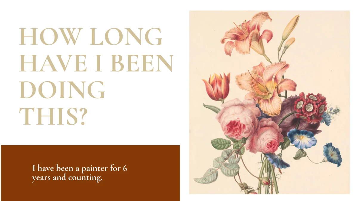 Free Painter Portfolio Presentation Template to Edit Online