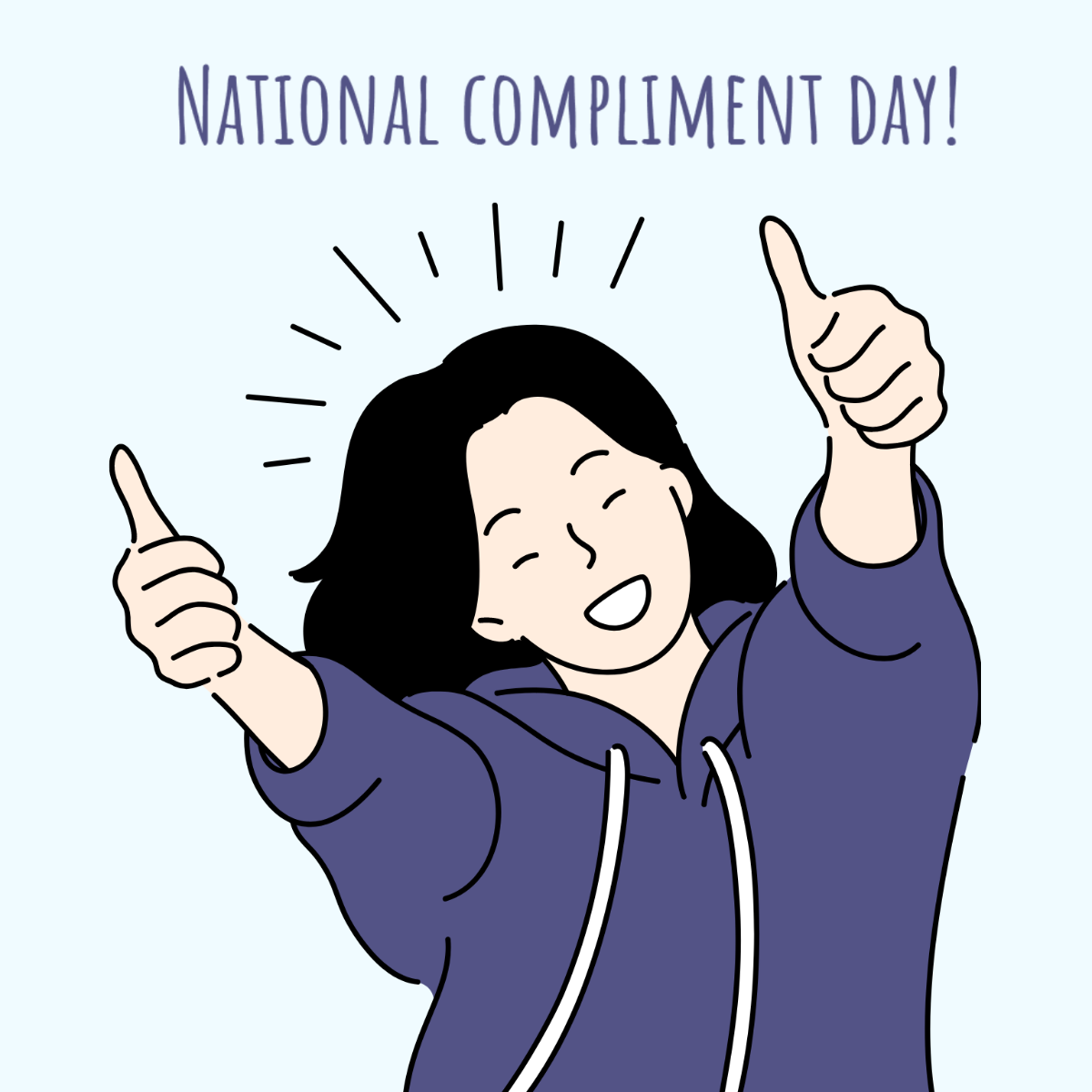 National Compliment Day Cartoon Vector Template