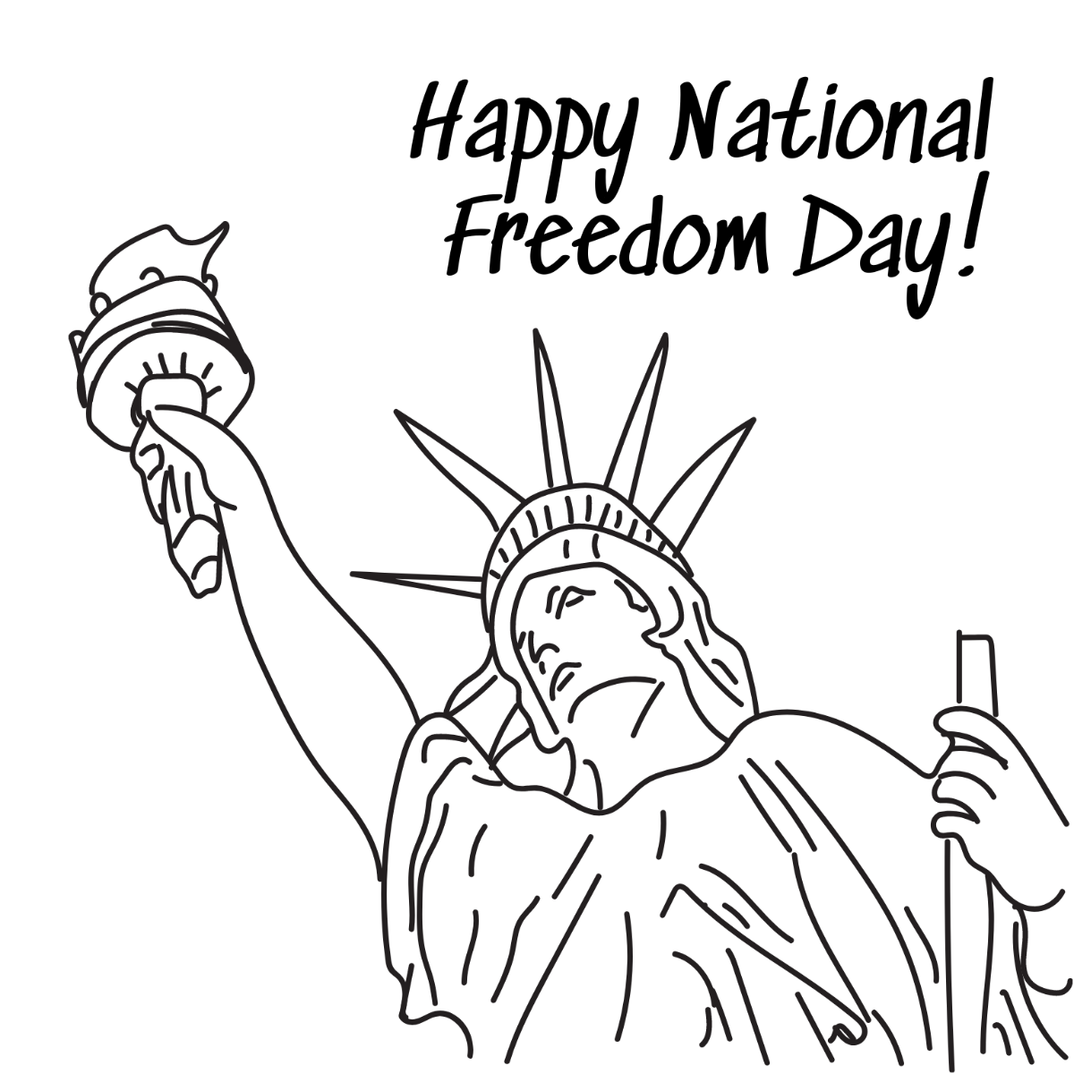 National Freedom Day Drawing Vector Template