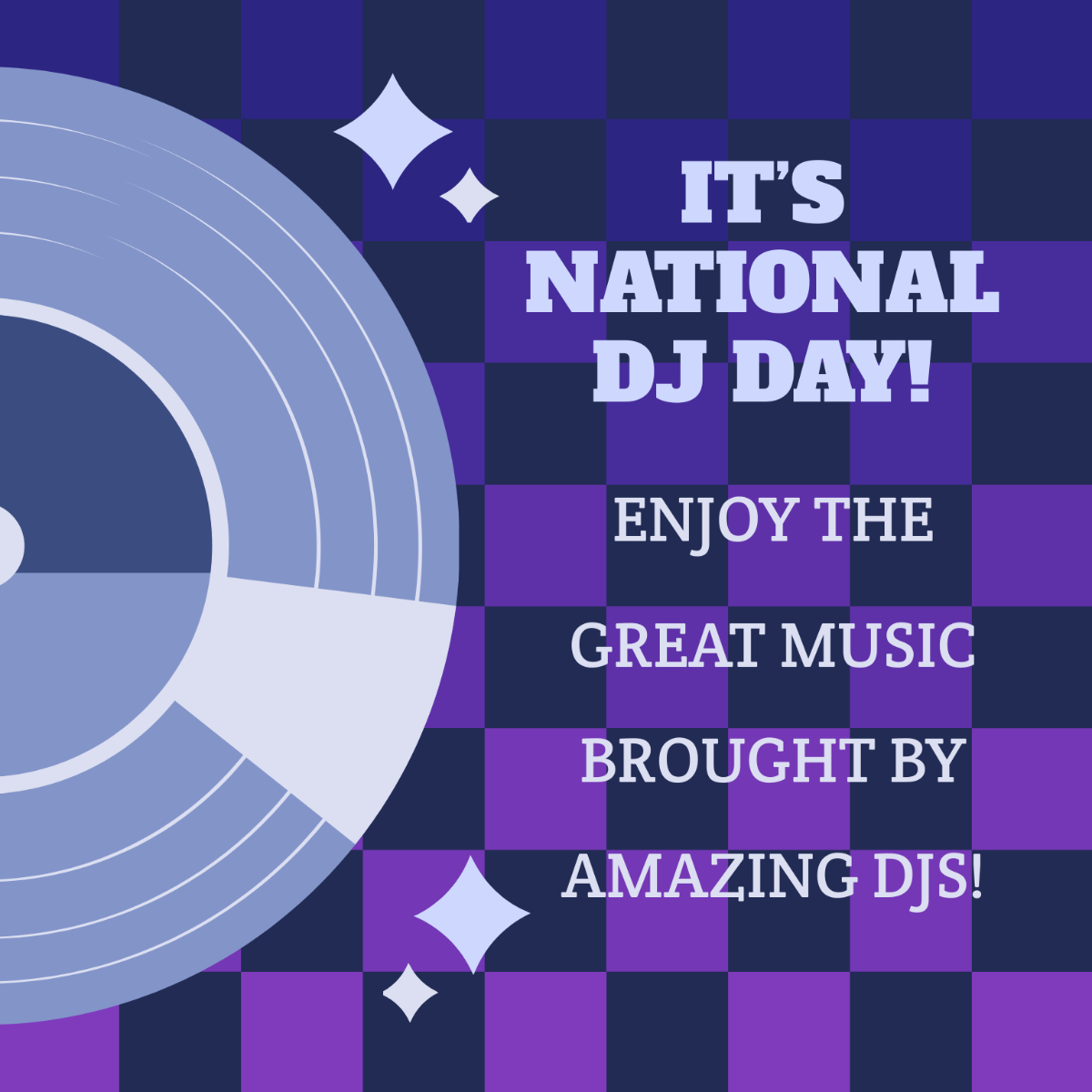 Free National DJ Day Quote Vector Template